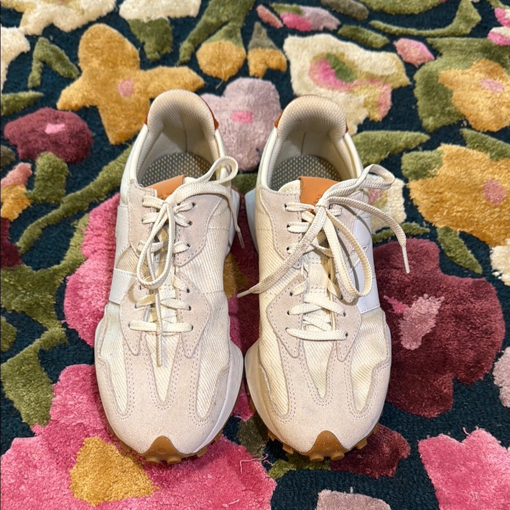 New Balance 327 Cream and Orange Women's Sneakers